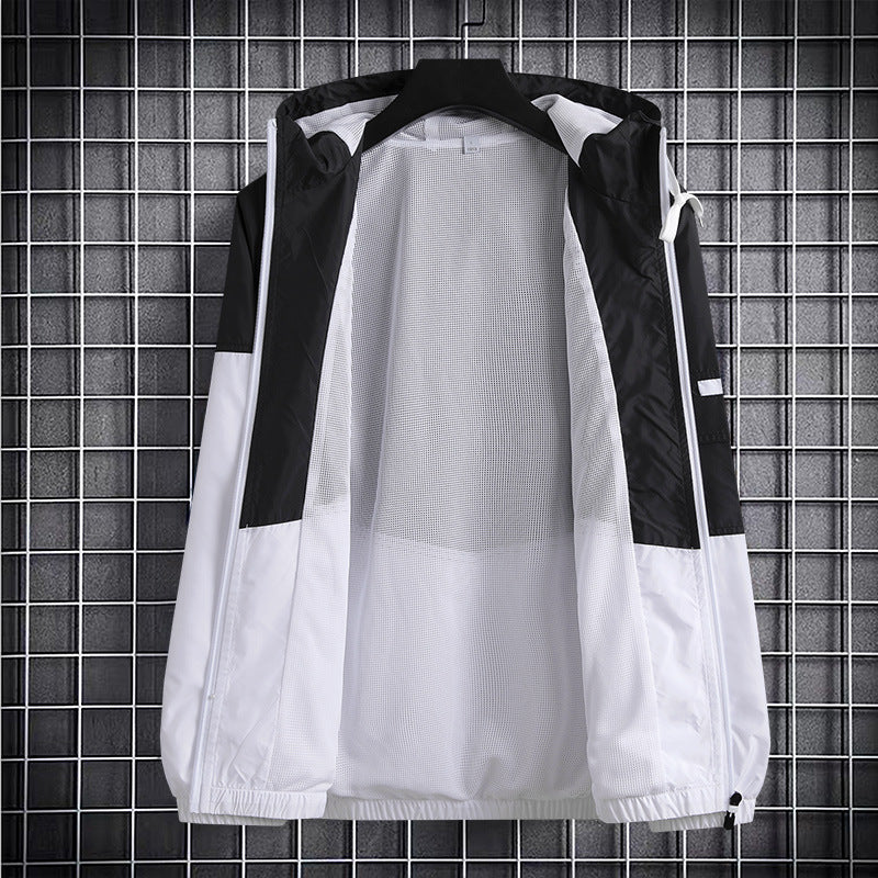 Men's sports plus size hooded jacket trench coat