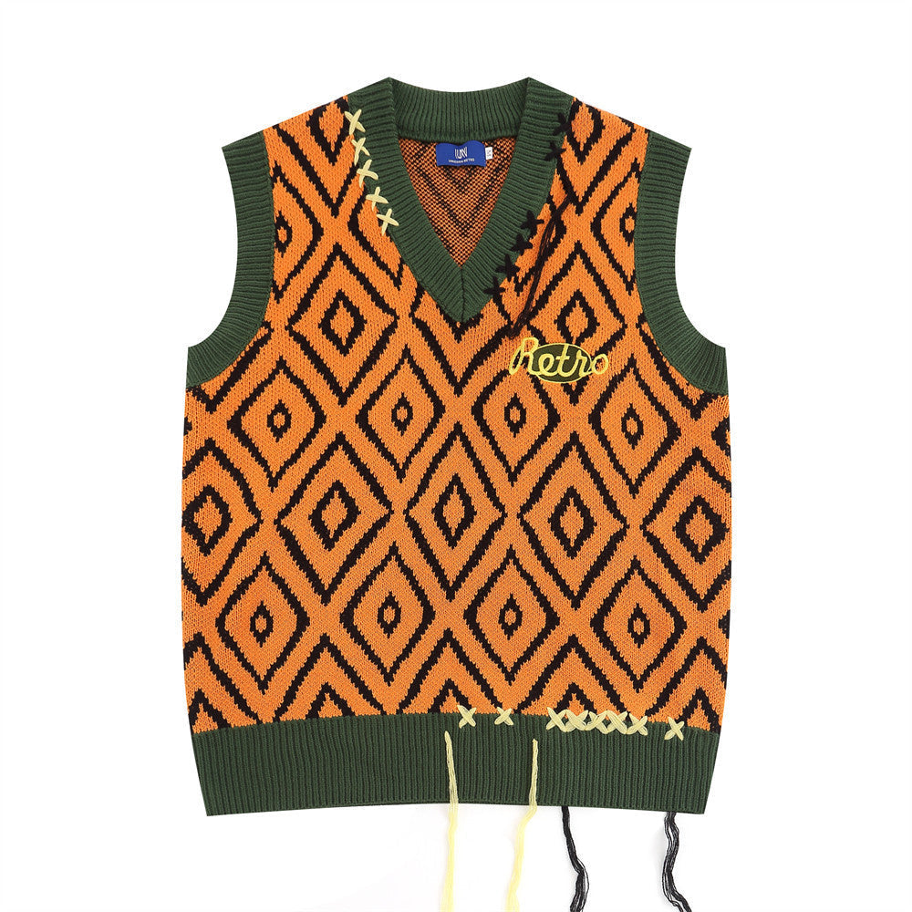 Rope Tassel V-neck Pullover Waistcoat Sweater