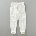 Japanese-style Retro Ramie Casual Pants Men's Spring Solid Color Breathable