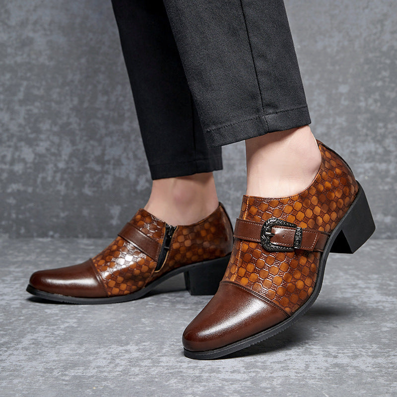 New Casual Shoes Fashionable Snakeskin Cuban Leather Shoes For Men