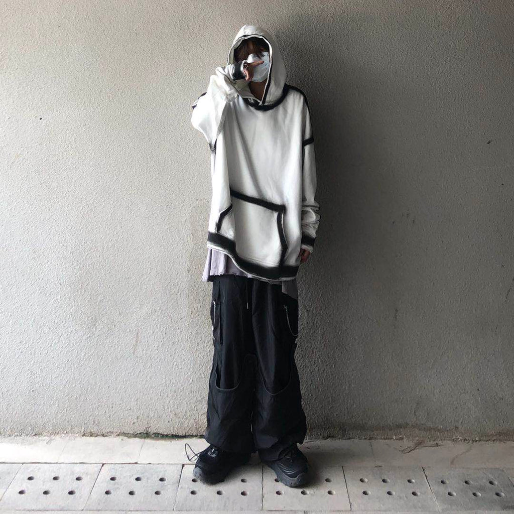 Graffiti Inkjet Wash Water Hooded Jacket Dark High Street