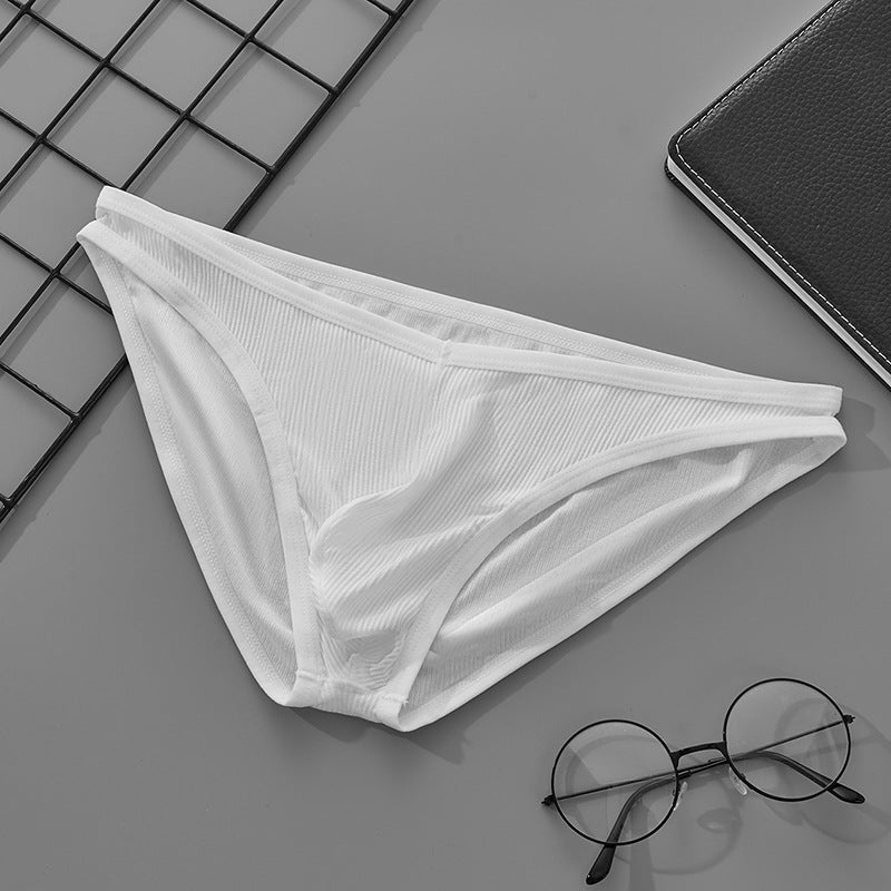 Men's V-shaped Waist Single Layer U Convex Thread Briefs Underwear