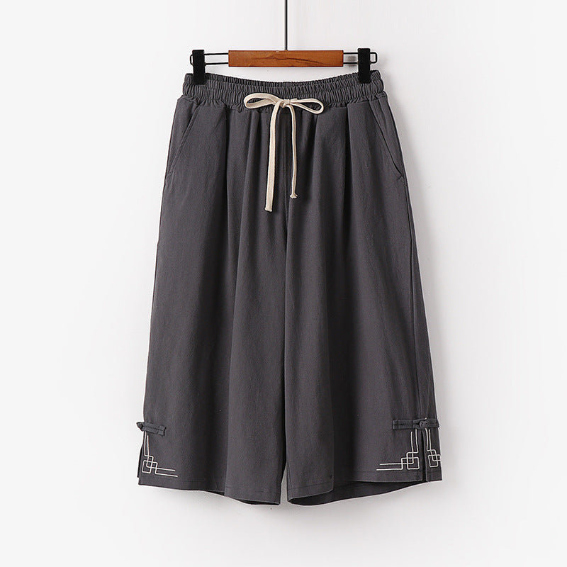 Wide Leg Linen Leisure Shorts Summer