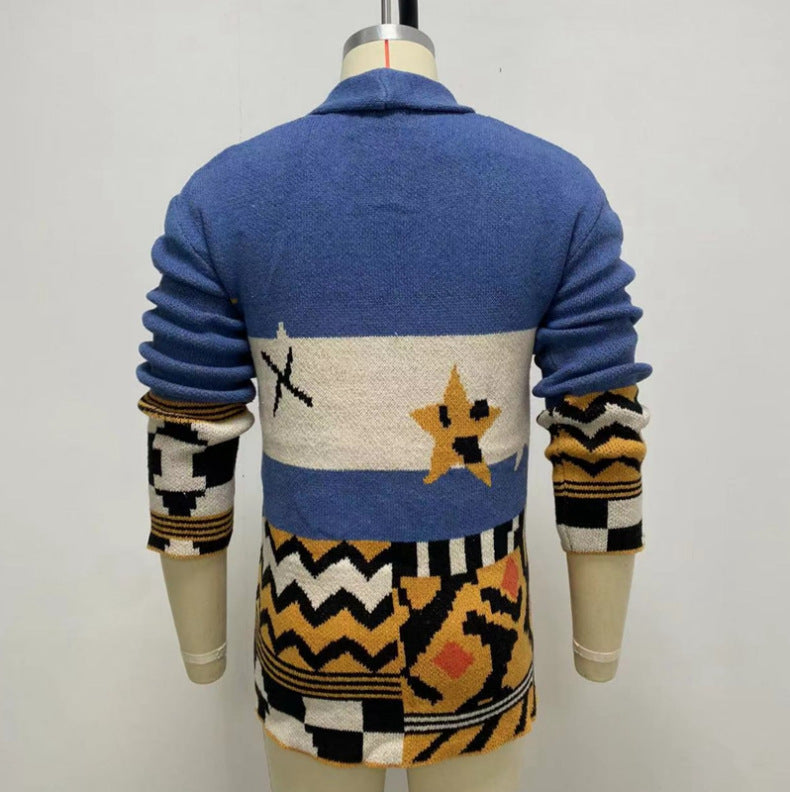 Lapel Mid-length Cardigan Sweater Coat