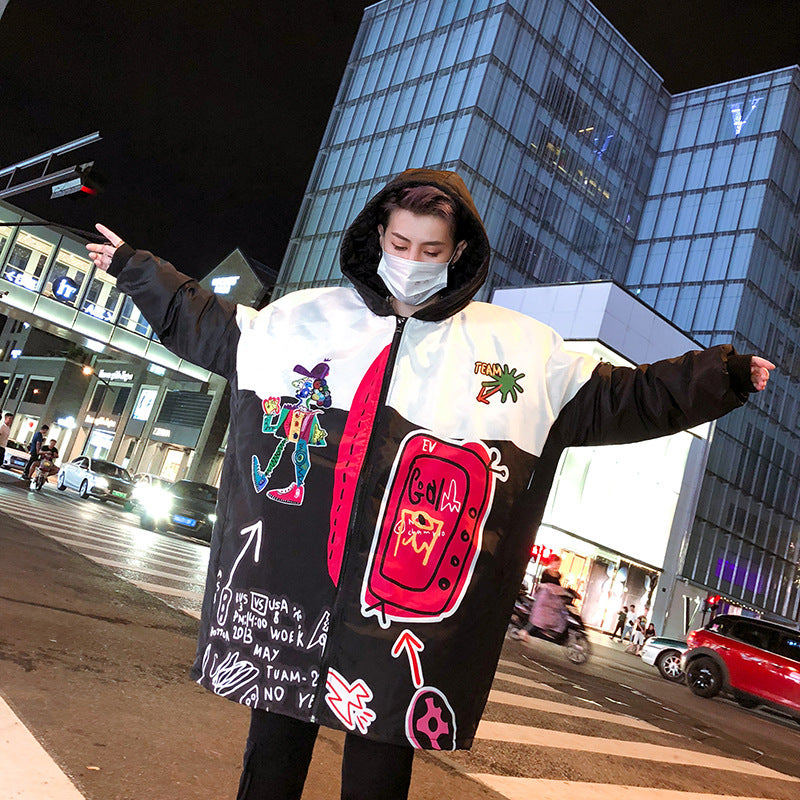 Graffiti hip-hop trench coat