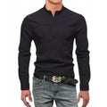 Business Men's European Size Draping Solid Color Shirt Micro