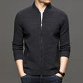 Business Men's Solid Color Knitted Jacket Men's Fashion All-match