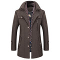 Middle-aged men's woolen coat mid-length