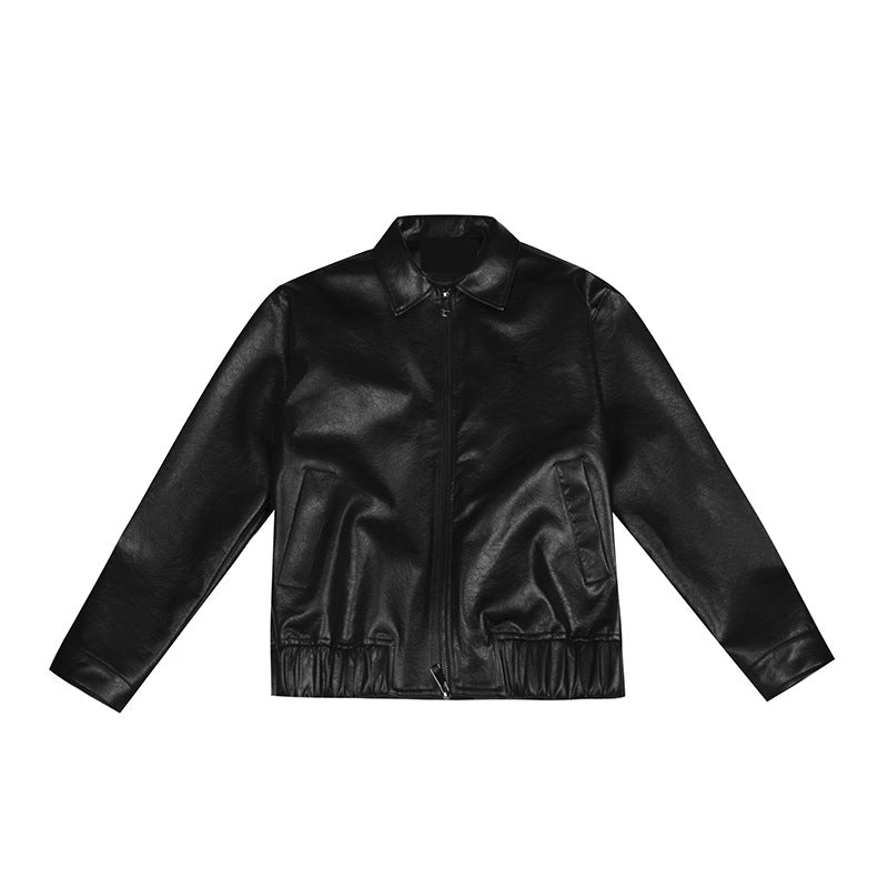 Retro Young Men's Loose Short Leather Jacket