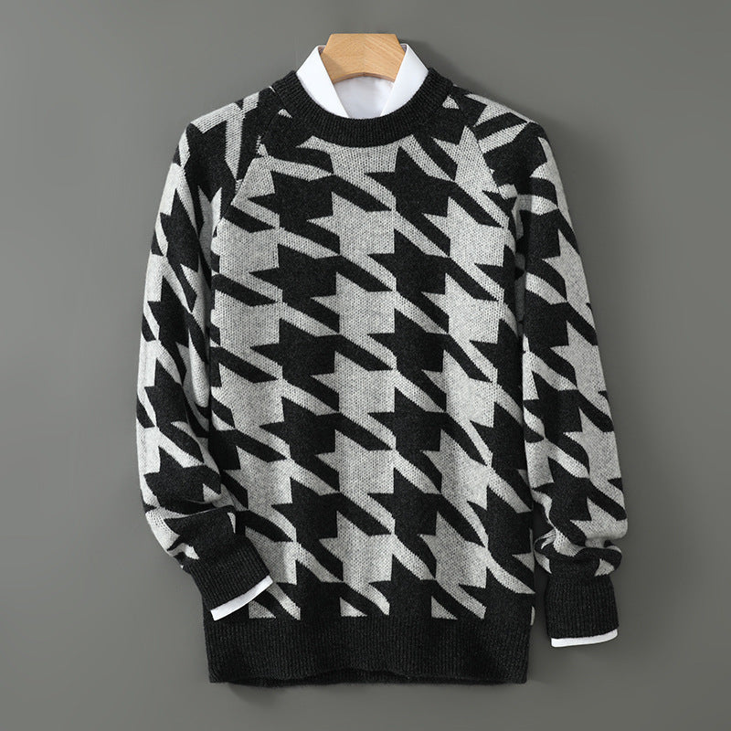Autumn And Winter New Sweater Men's Round Neck Pullover Thickened