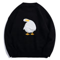 Embroidered Crew Neck Sweater Men's Retro Loose Student Couple Base