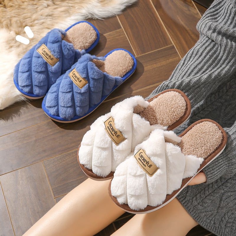 Cute Thick Bottom Interior Home Non-slip Plush Warm Cotton Slippers