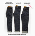 Men's Straight-leg Mid-high Waist Raw Denim Selvedge Jeans