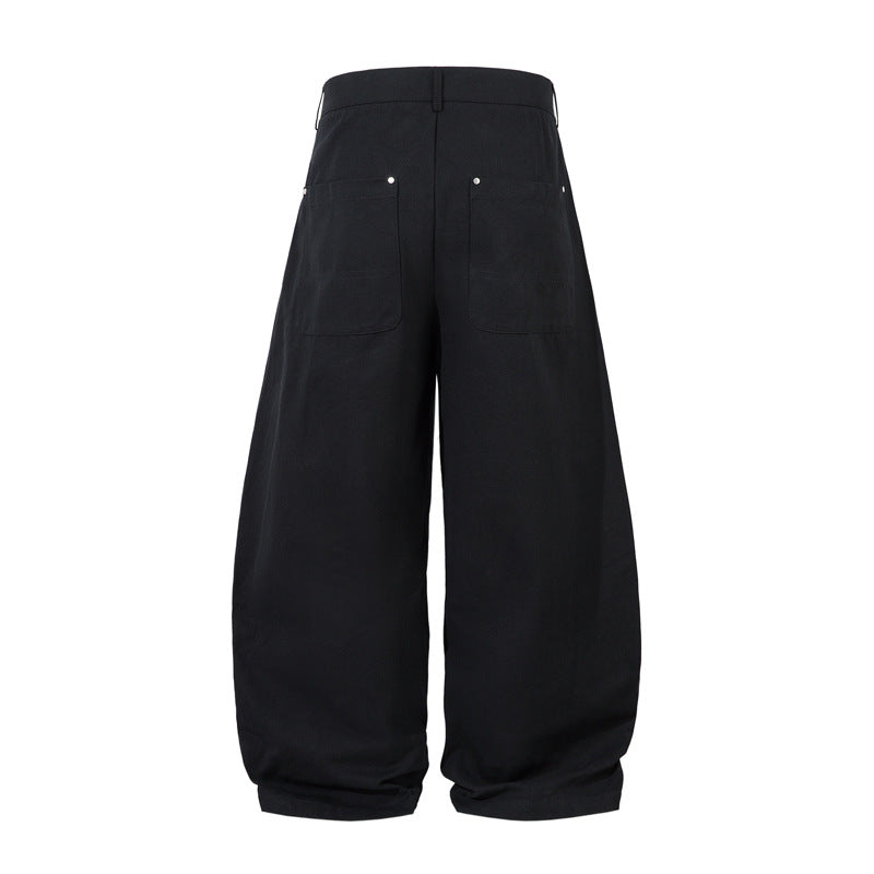 Pleated Machete Casual Pants Men's Loose-fitting Wide-leg Trousers