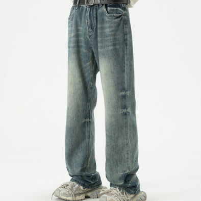 Retro Washed Denim Trousers Bell-bottom Pants