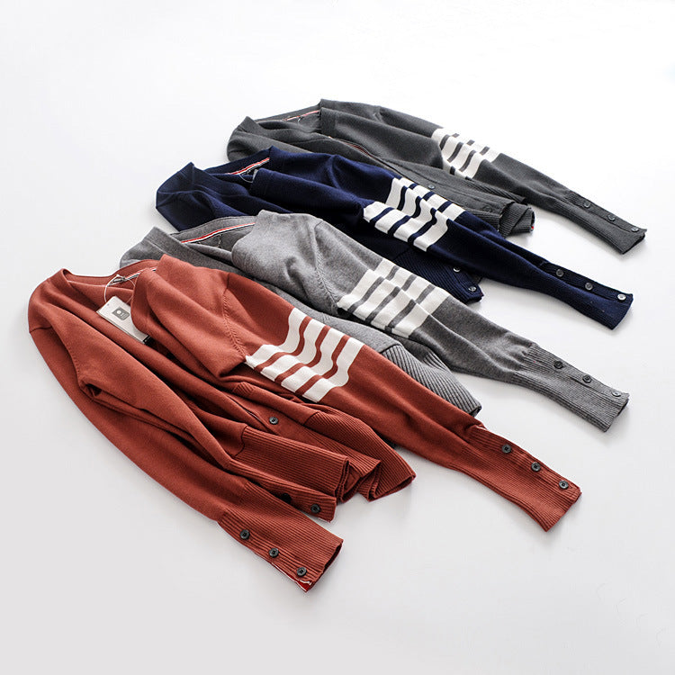 Single-breasted Knit Cardigan With Collarspring And Autumn Outer Knit Sweater Women