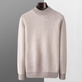 Round Neck Men's Pure Wool Color Contrast Bottoming Shirt