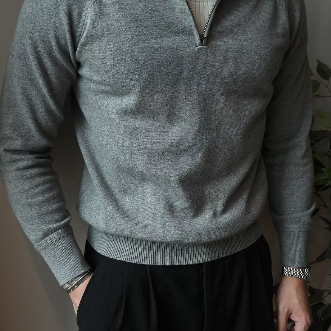 Men's Collar Korean Style Trendy Casual Long Sleeved Top