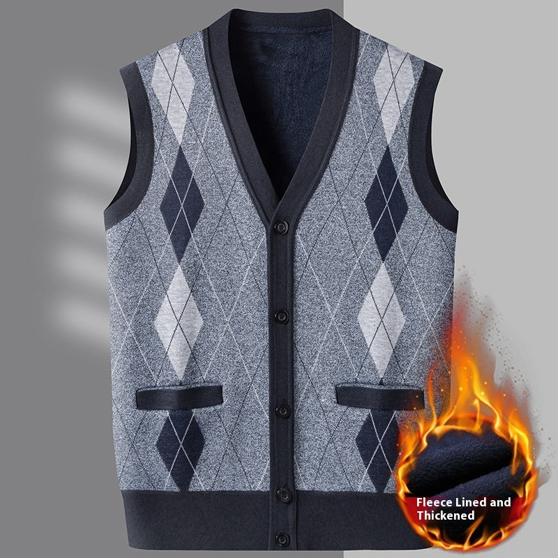 Men's Inner Wear Autumn And Winter Thermal Slim Fit Sweater Vest Coat