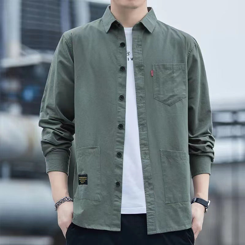 Casual Lapel Long Sleeve Shirt With Pockets
