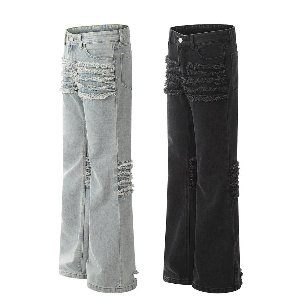 Niche Loose Denim Trousers Men's Design Sense