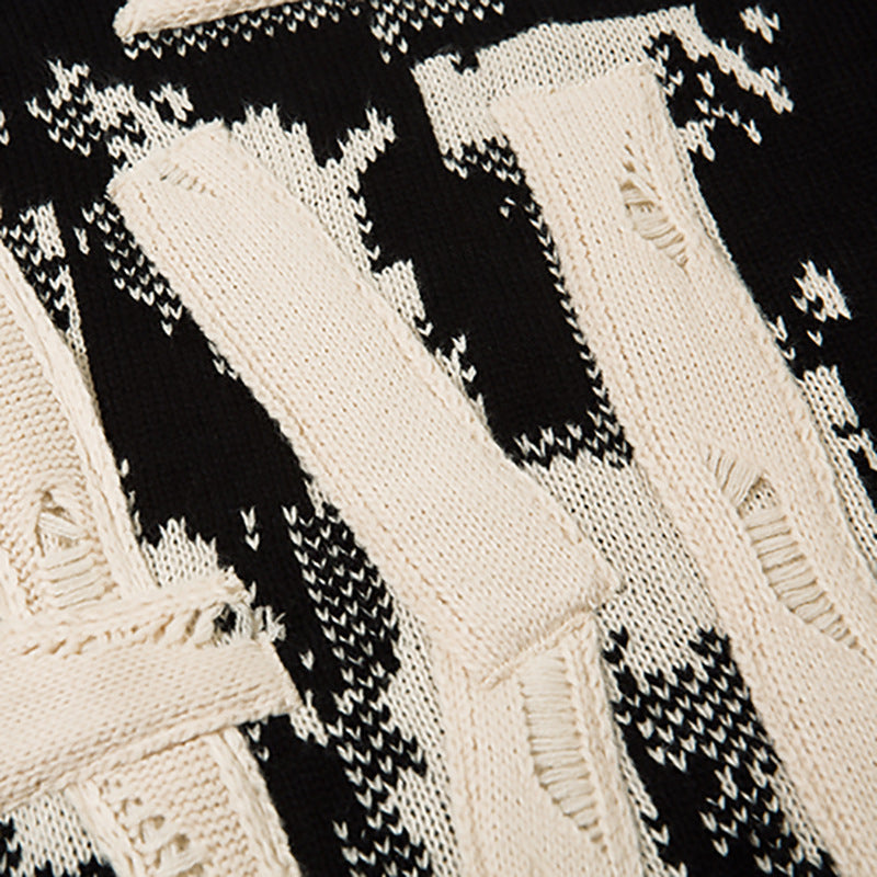 High Street Design Ribbon Woven Letter Sweater