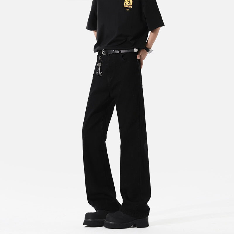 Spring And Autumn Elastic Black Bootcut Denim Jeans