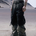 Gradient Gray-black Washed Workwear Jeans