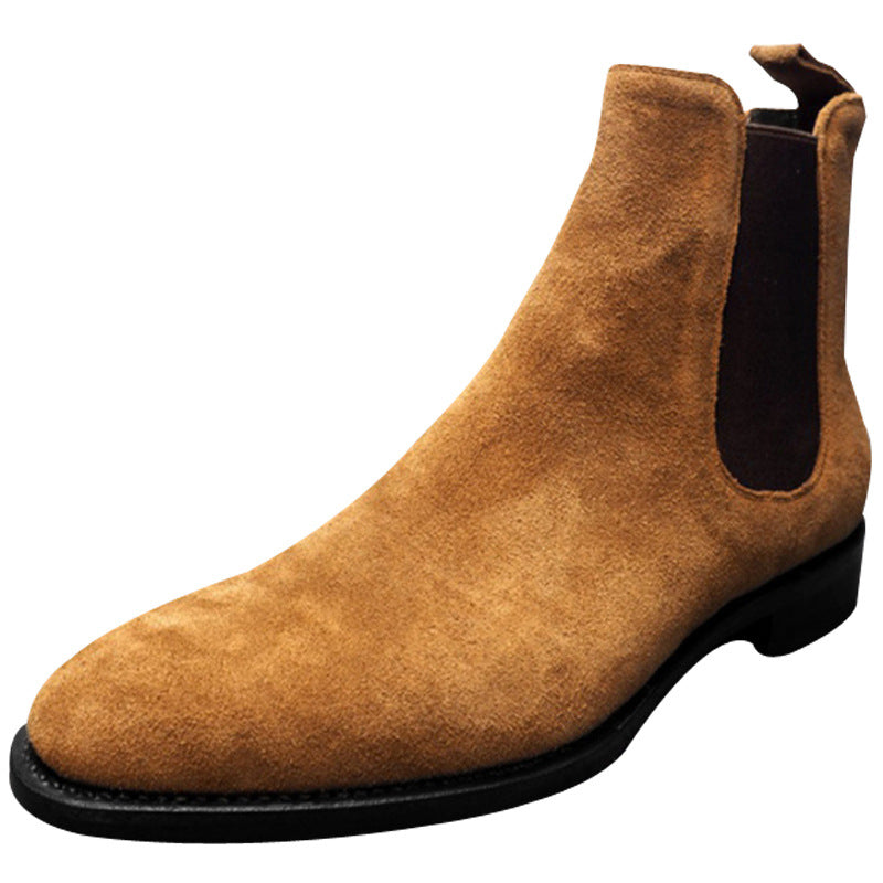Men's Short Boots Vintage High-top Leather Shoes Martin Boots