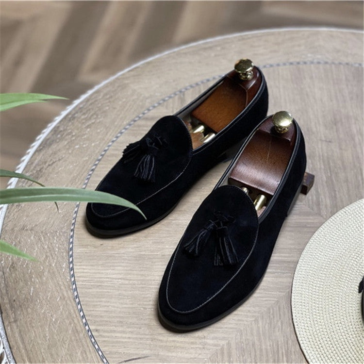 Fashion Retro British Beanie Shoes Men's Tassel Slip-on