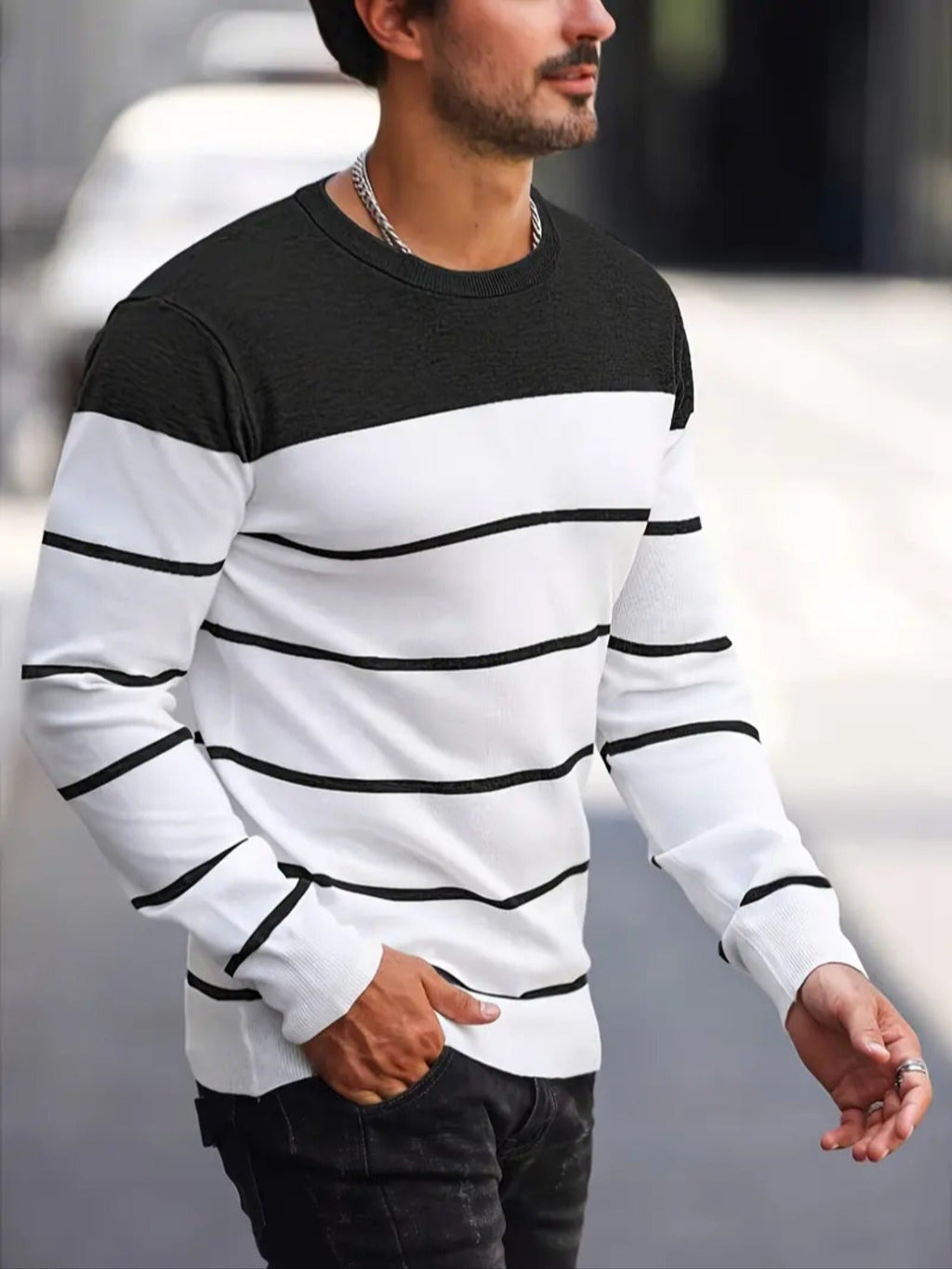 Men's Knitwear Crew Neck Casual Sweater