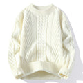 European And American Multicolor Cable-knit Sweater