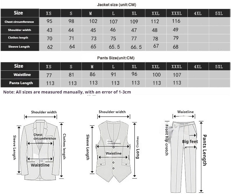 Men's Suit Set 3 Pieces Groomsmen Wedding Lace Costumes suit