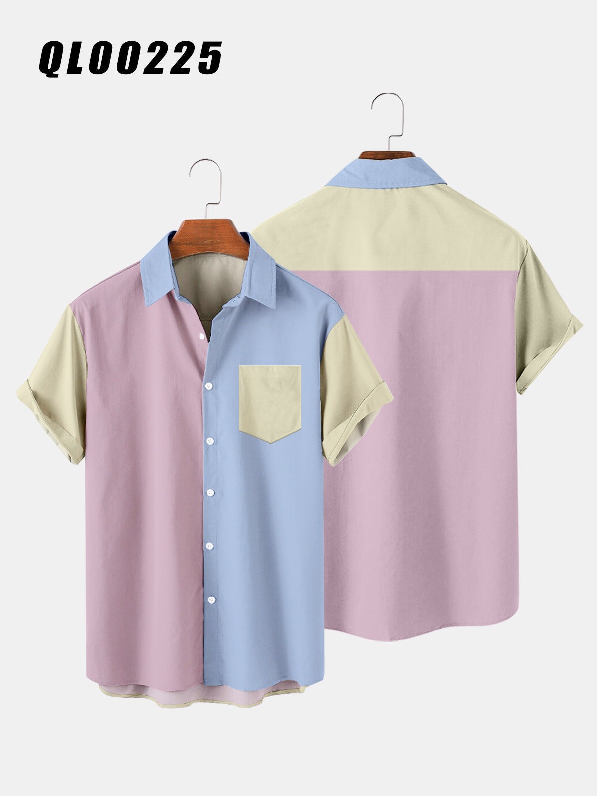 Patchwork 3D Digital Print Short Sleeve Shirt