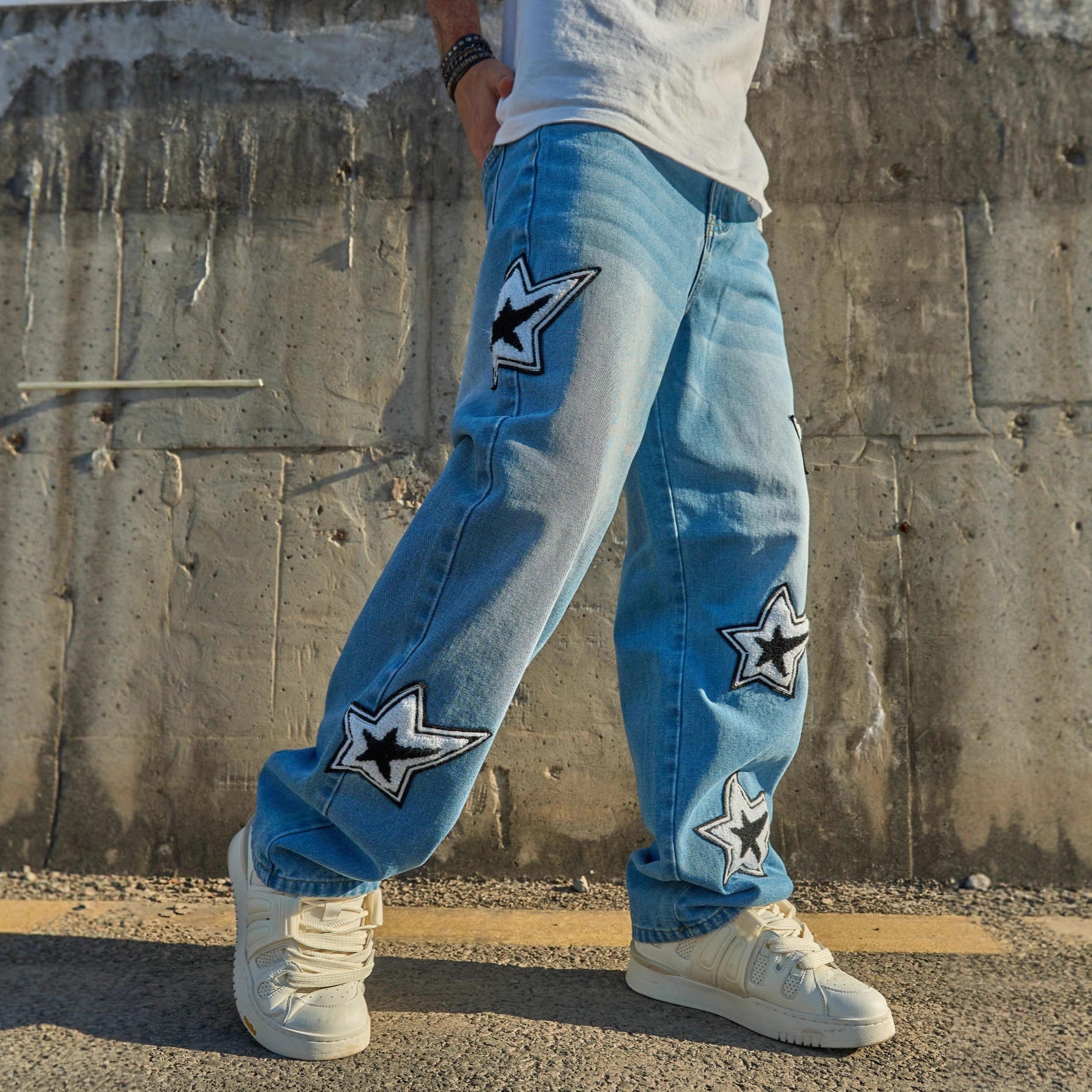 Fashion Simple Loose Straight Casual Jeans