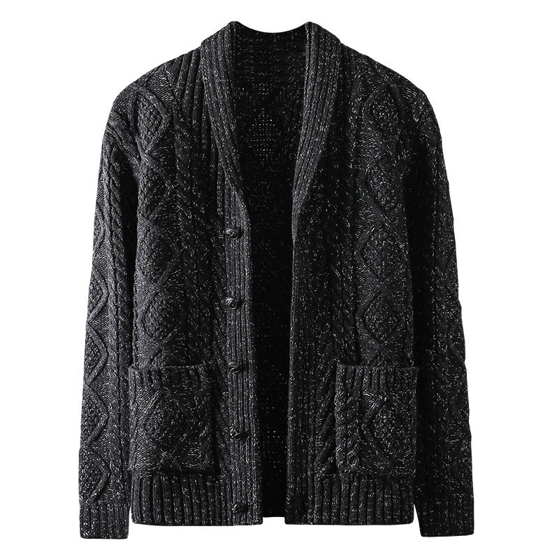 Men's Solid Color Sweater Knitted Coat