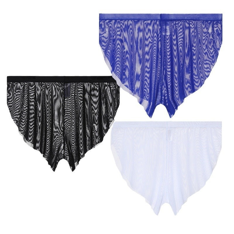 Men's Boxer Briefs Sexy Thin Mesh Sports Pants