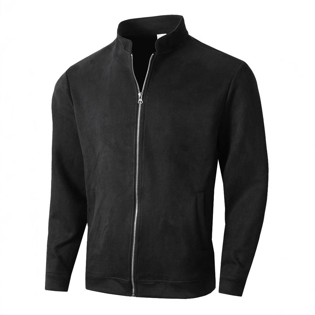 Men's Jacket Slim Fit Round Neck Long Sleeves Stand Collar Cardigan