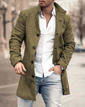 Autumn And Winter Woolen Stand Collar Medium Casual Coat