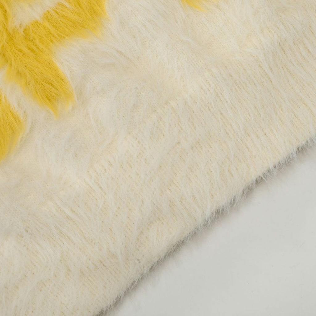 Retro Loose Letter Furry Round Neck Sweater