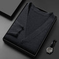 Men's Knitted Cardigan Solid Color And V-neck Sweater Coat For Men