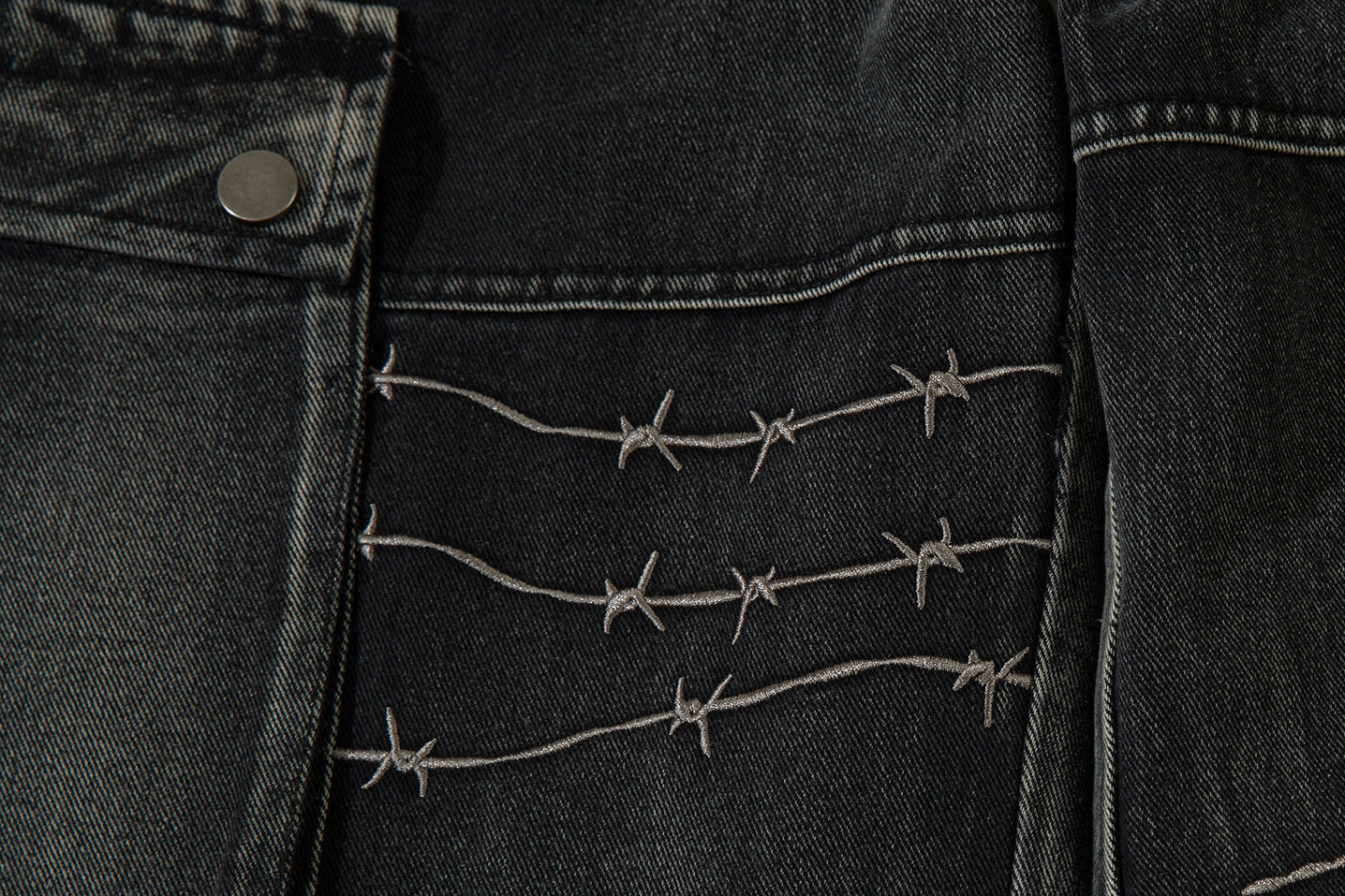 Men's Embroidery Loose-fitting Wide-leg Trousers