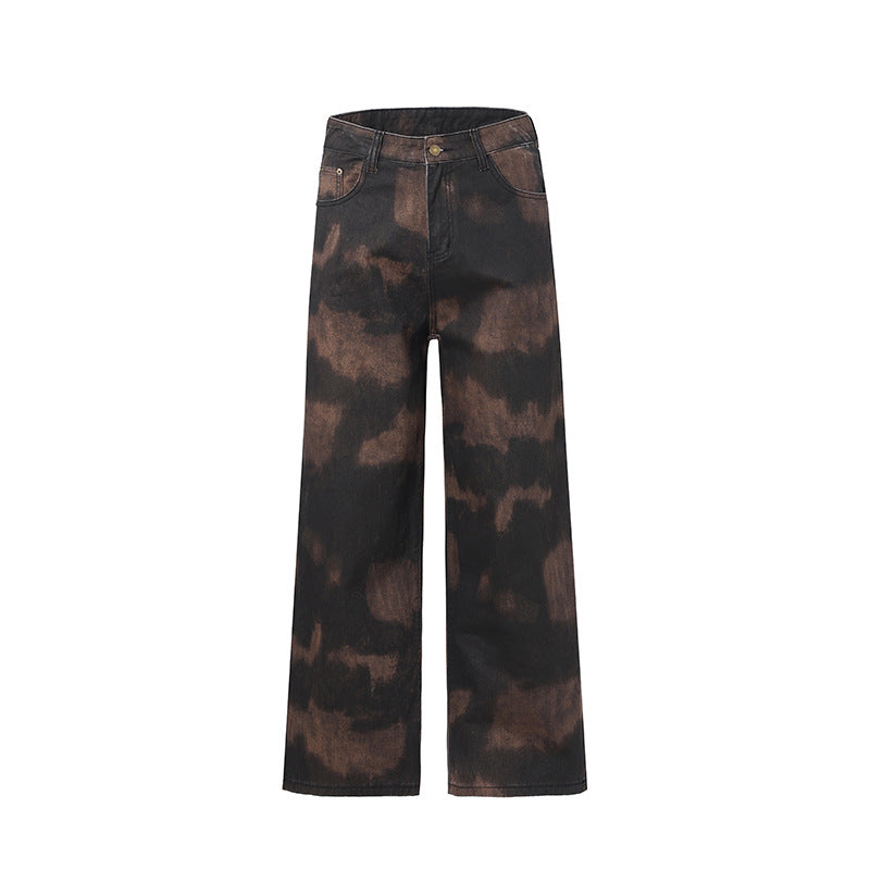 LKTM Men's American Retro Tie-dye Camouflage Printing Casual Pants