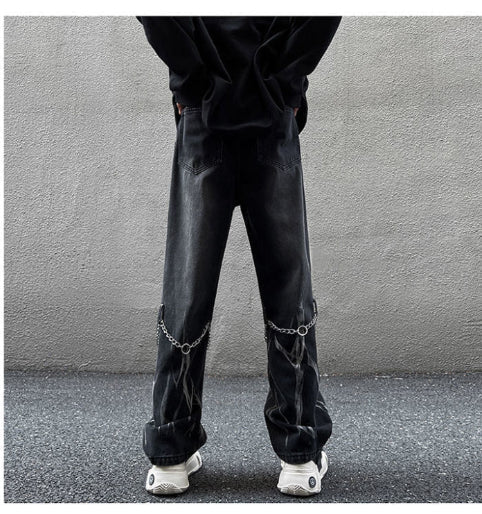Pants Men's Autumn And Winter Ins Trendy American High Street Denim