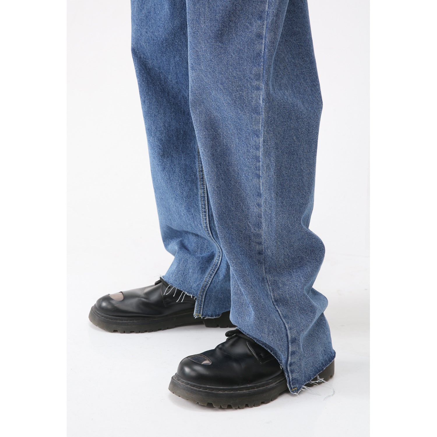 Retro Casual Irregular Slit Simple Jeans