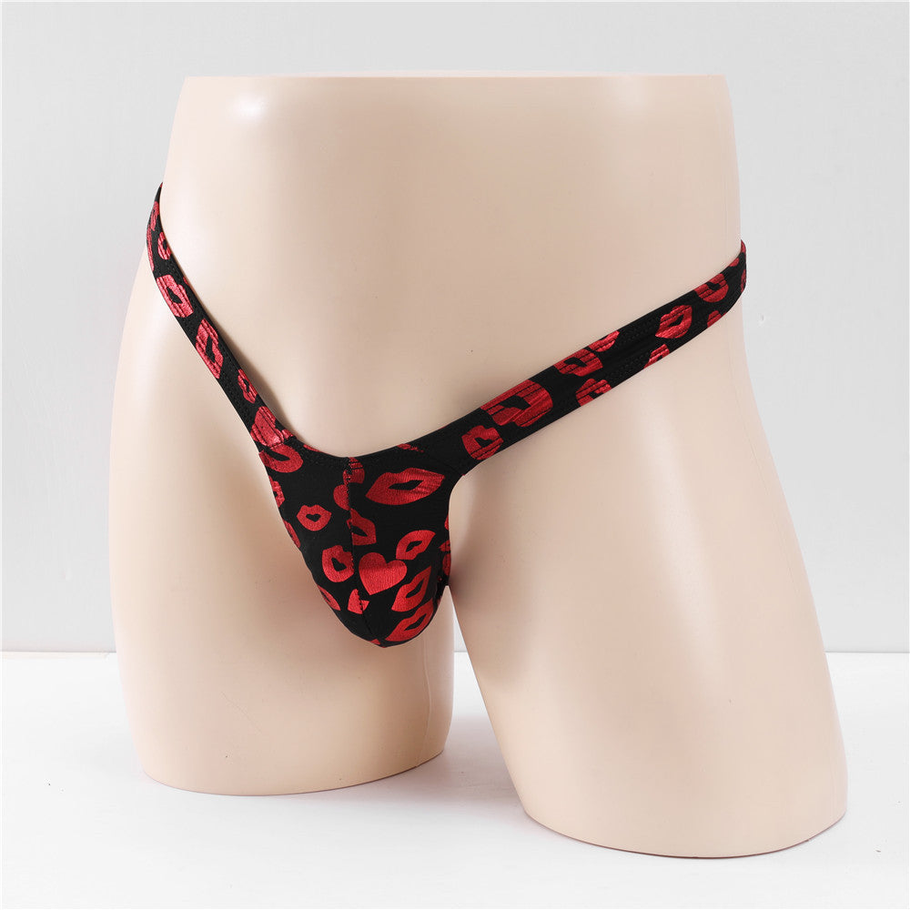 Men's Bright Color Elastic Printed Thong