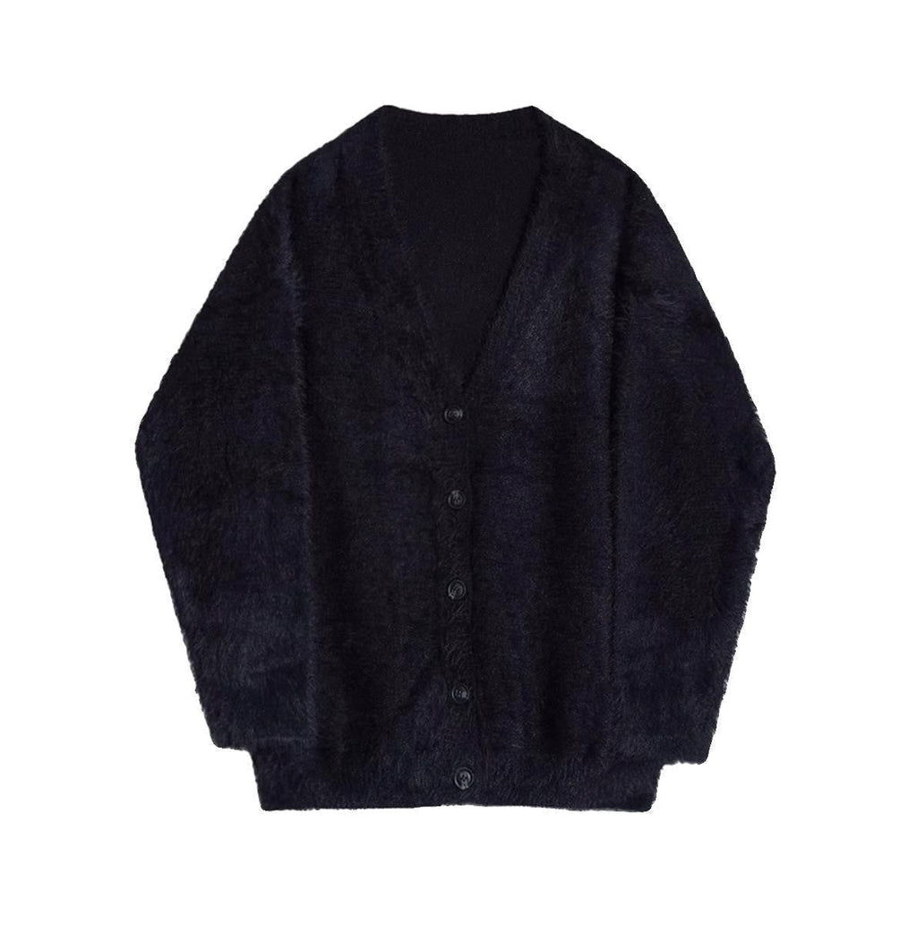 Autumn And Winter New Lazy Wind Mink Wool Knitted Cardigan Outerwear Men's Sweater Coat