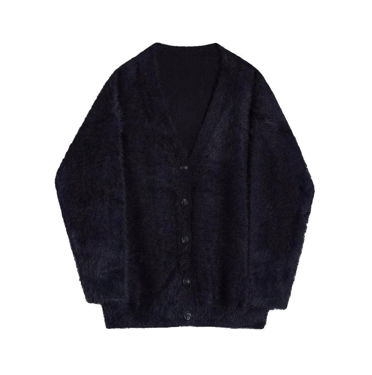 Autumn And Winter New Lazy Wind Mink Wool Knitted Cardigan Outerwear Men's Sweater Coat