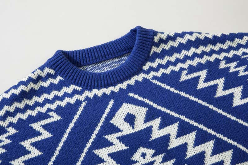 Street Tide Original Design Geometric Totem Sweater For Men