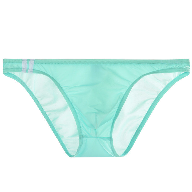 Men's Ice Silk Transparent Thin Low Waist Briefs